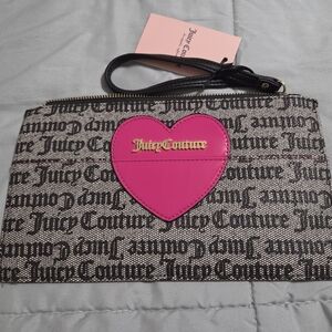 SOLD Juicy Couture Black and Pink Heart Wristlet